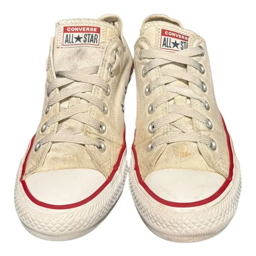 Converse Chuck Taylor All Star Ox Low Top Cream Canvas Sneakers Women’s 8.5 - Picture 4 of 9